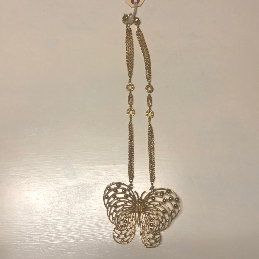 Gold Butterfly Statement Necklace